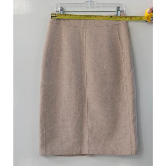 Vince Front Seam Midi Wool Blend Skirt Heather Oatmeal Size 6 - Picture 3 of 7